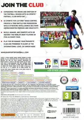 FIFA 13 (USA) box cover back